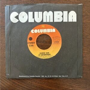 Janis Ian 45rpm Vinyl Record “At Seventeen” “Stars” Columbia Records